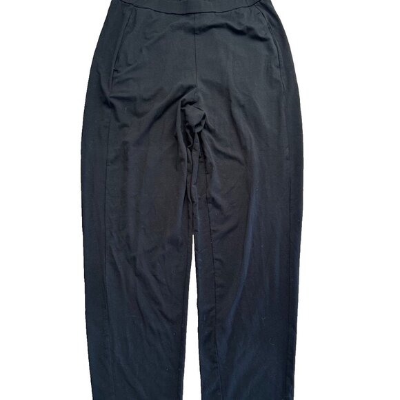 Eileen Fisher Womens Medium Black Pull on Pant Pockets Casual Office Stretch - Picture 2 of 6
